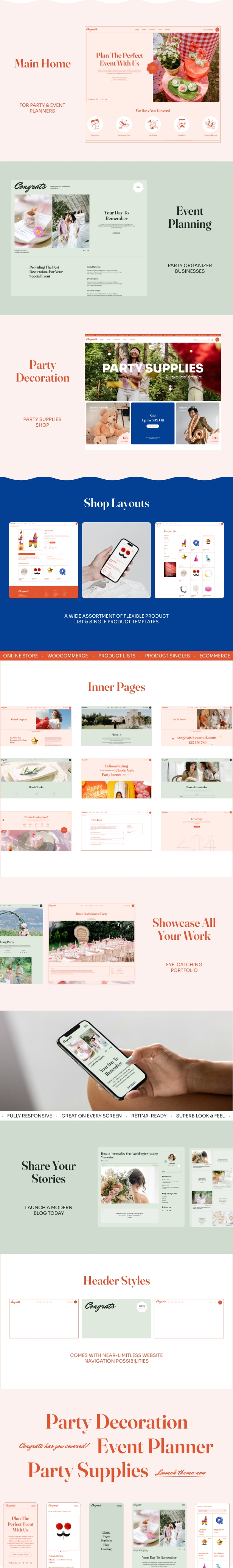 Congrats - Event Planner & Party Decoration WordPress Theme - 2